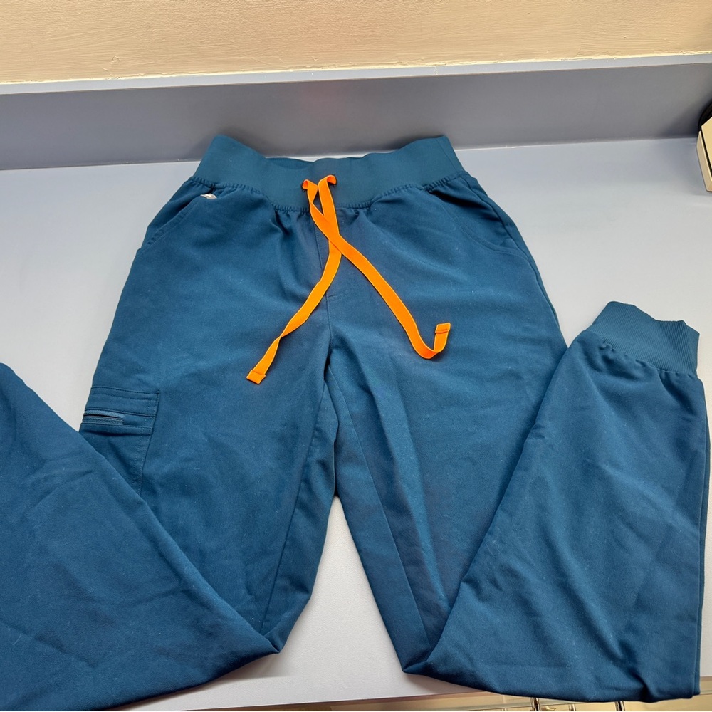 Deep reef. Zamora Joggers with Orange Drawstring